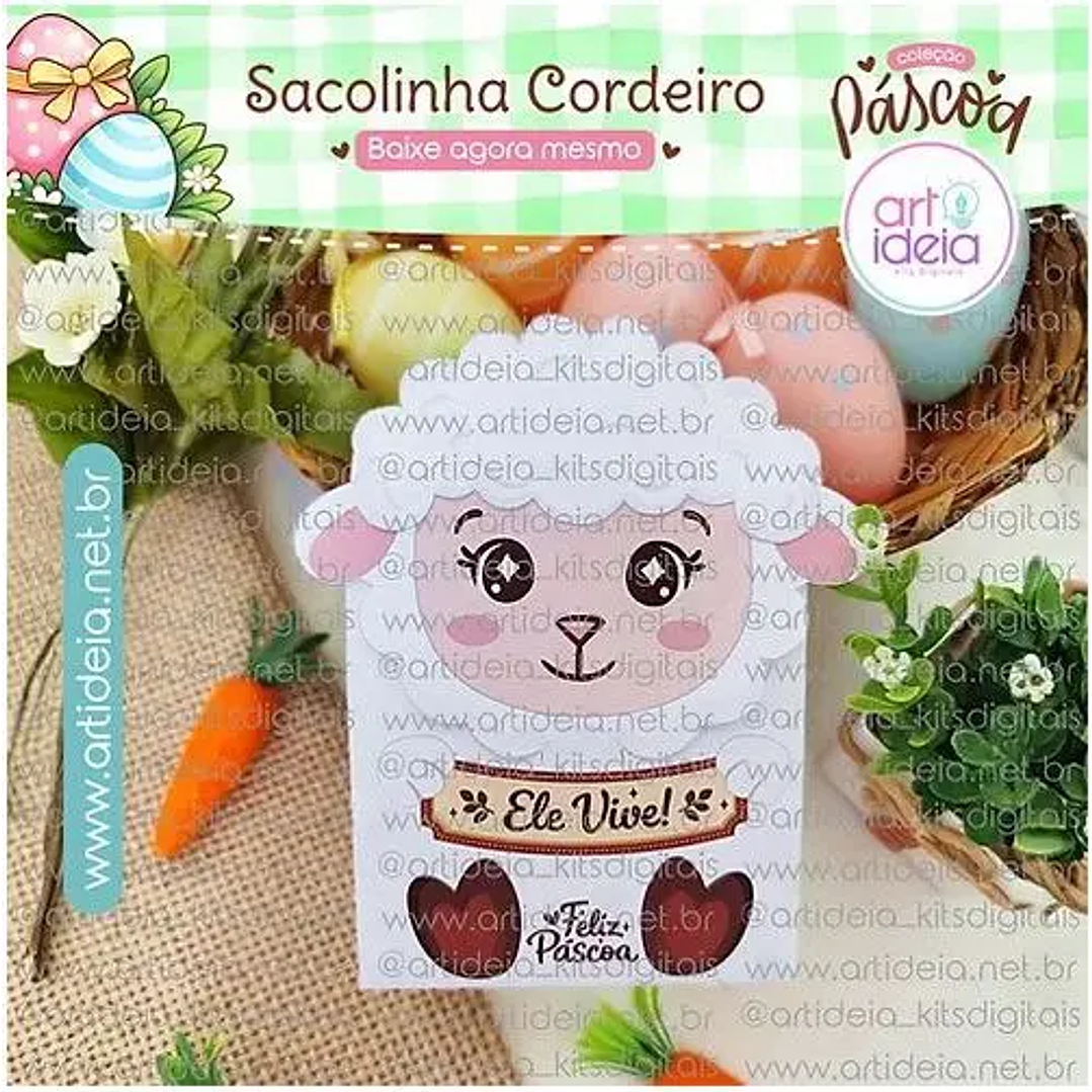 Arquivo de Corte Páscoa Sacolinha Cordeiro 1