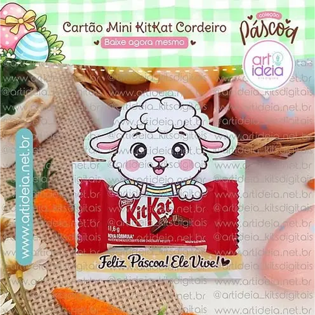 Arquivo de Corte Card Páscoa KitKat Cordeiro 1