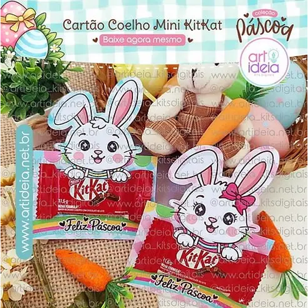 Arquivo de Corte Card Páscoa Coelho KitKat 1