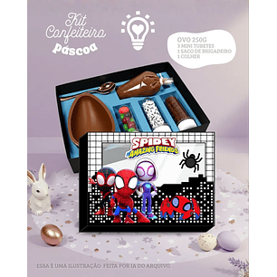 Arquivo de Corte Porta Ovo de Páscoa Spidey e seus Amigos