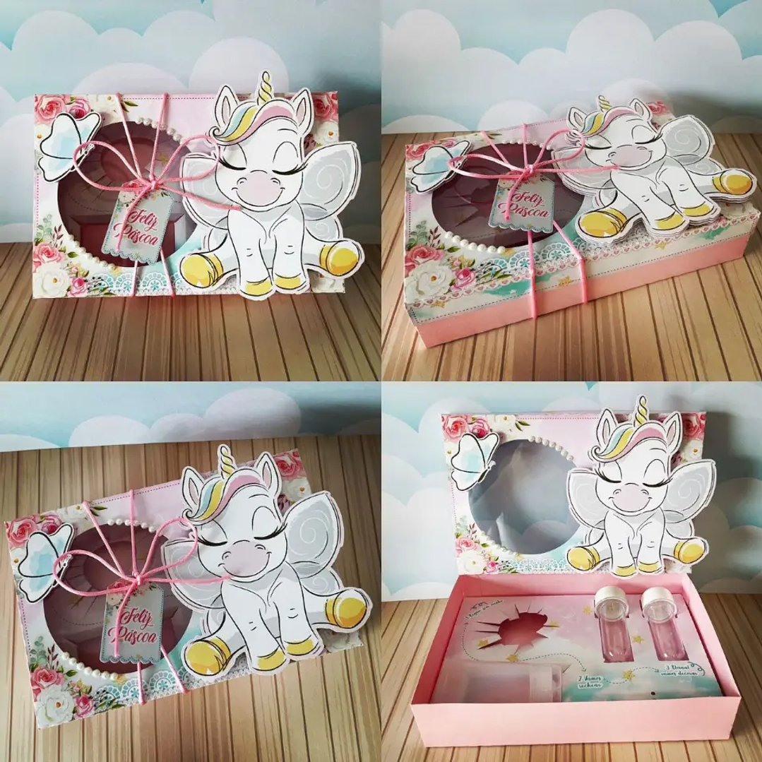 Arquivo de Corte Porta Ovo de Pascoa Unicórnio  1