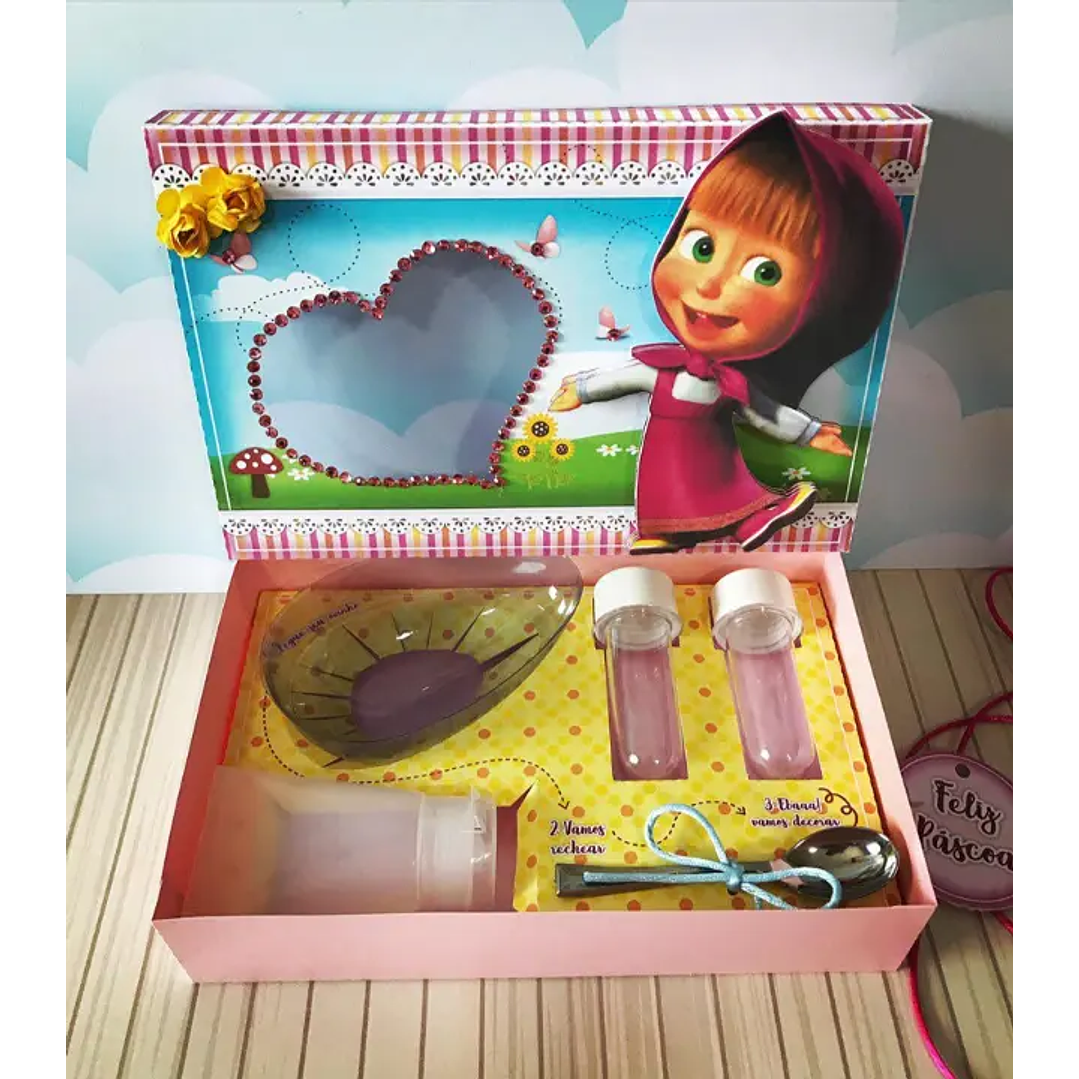 Arquivo de Corte Porta Ovo de Pascoa Marsha e o Urso 1