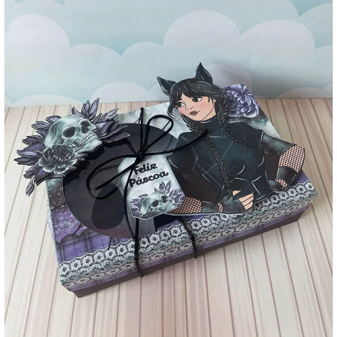 Arquivo de Corte Porta Ovo de Pascoa Wandinha 1