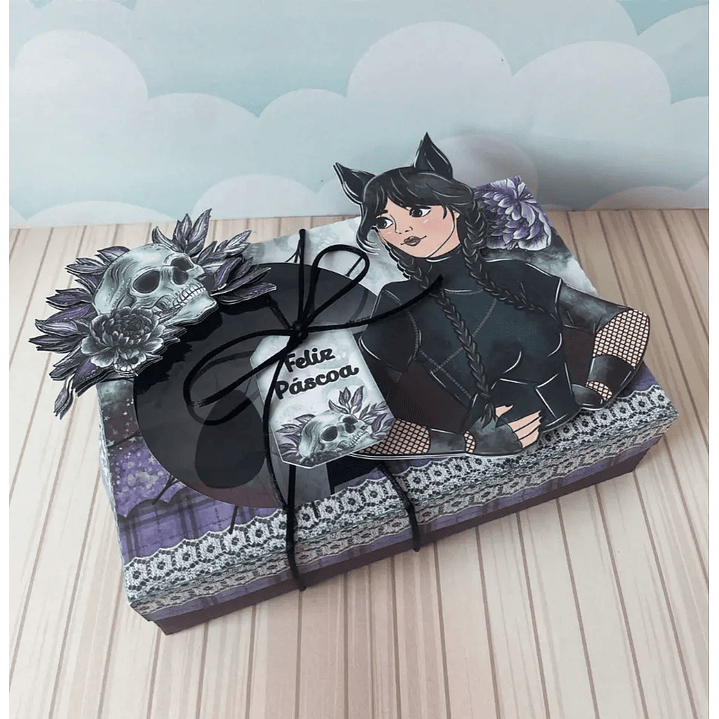 Arquivo de Corte Porta Ovo de Pascoa Wandinha 1