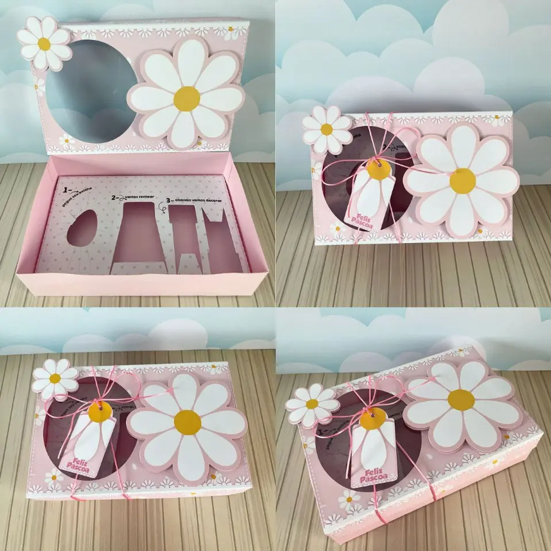 Arquivo de Corte Porta Ovo de Pascoa Margaridas  1