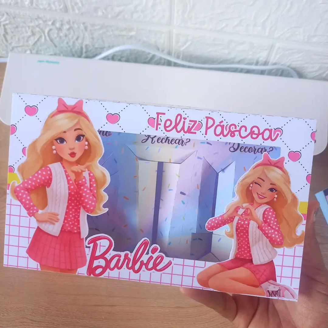 Arquivo de Corte Porta Ovo de Pascoa Barbie  1