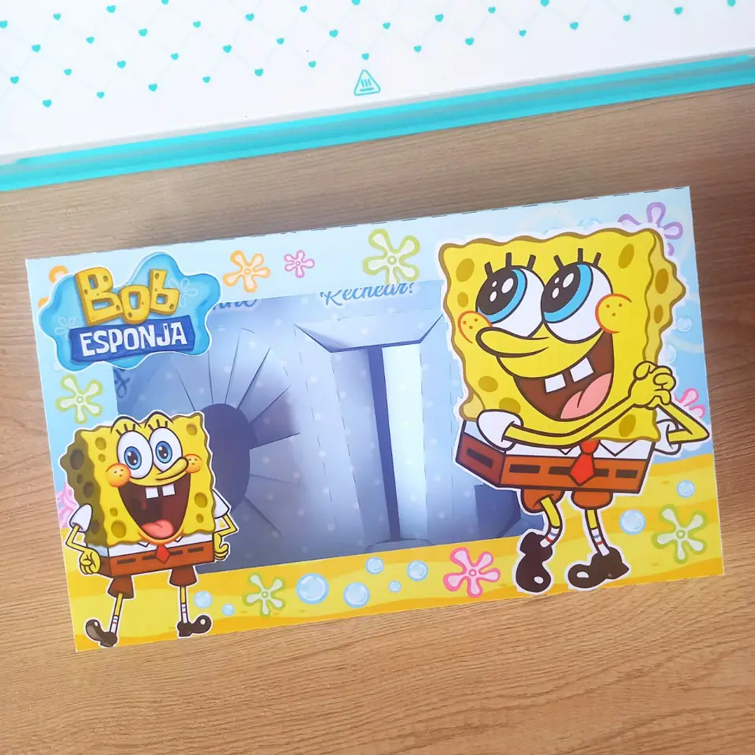 Arquivo de Corte Porta Ovo de Pascoa Bob Esponja 1