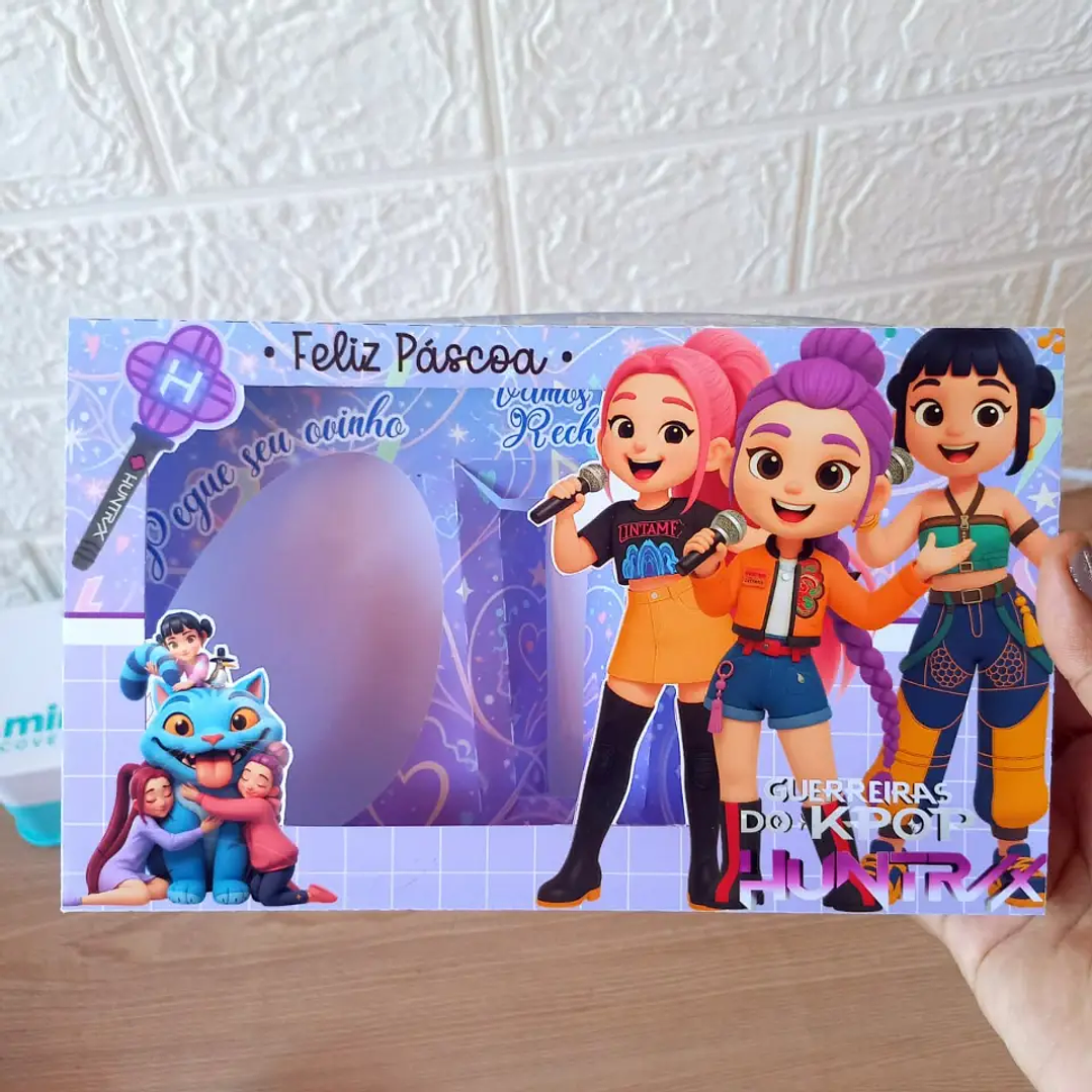 Arquivo de Corte Porta Ovo de Pascoa Guerreira do K-Pop 1