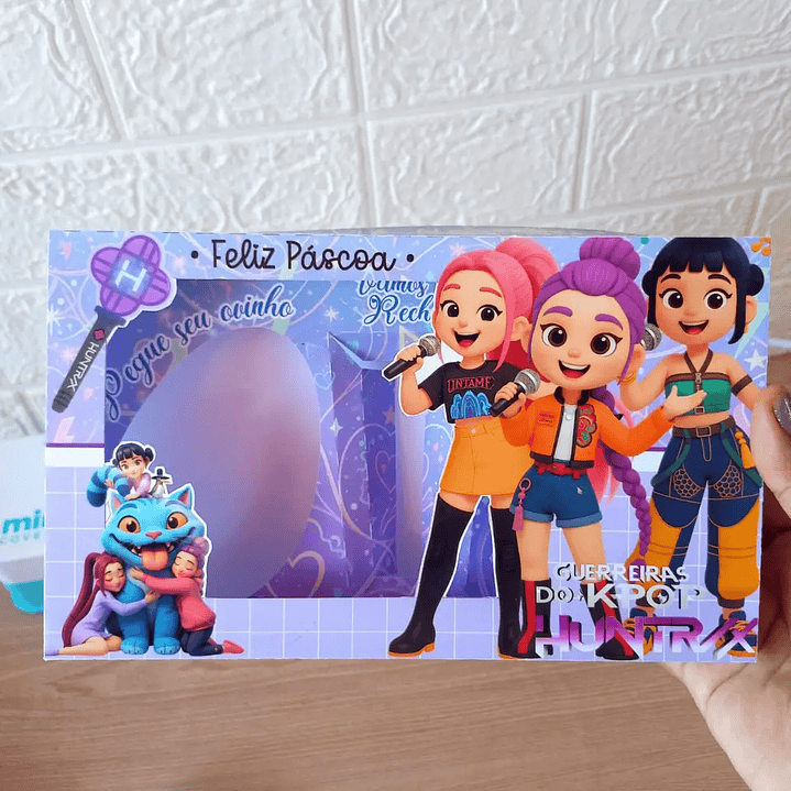 Arquivo de Corte Porta Ovo de Pascoa Guerreira do K-Pop 1