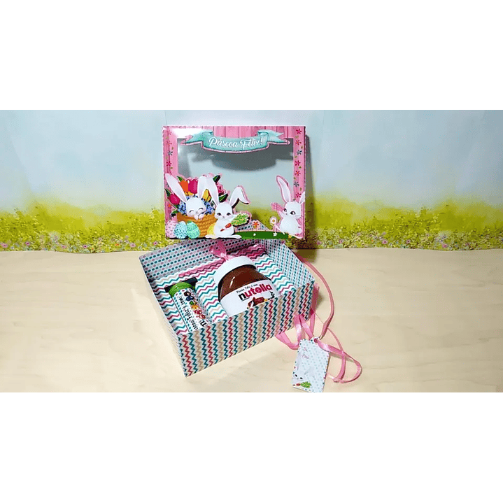 Arquivo de Corte Caixa Nutella Coelhos Rosa  1