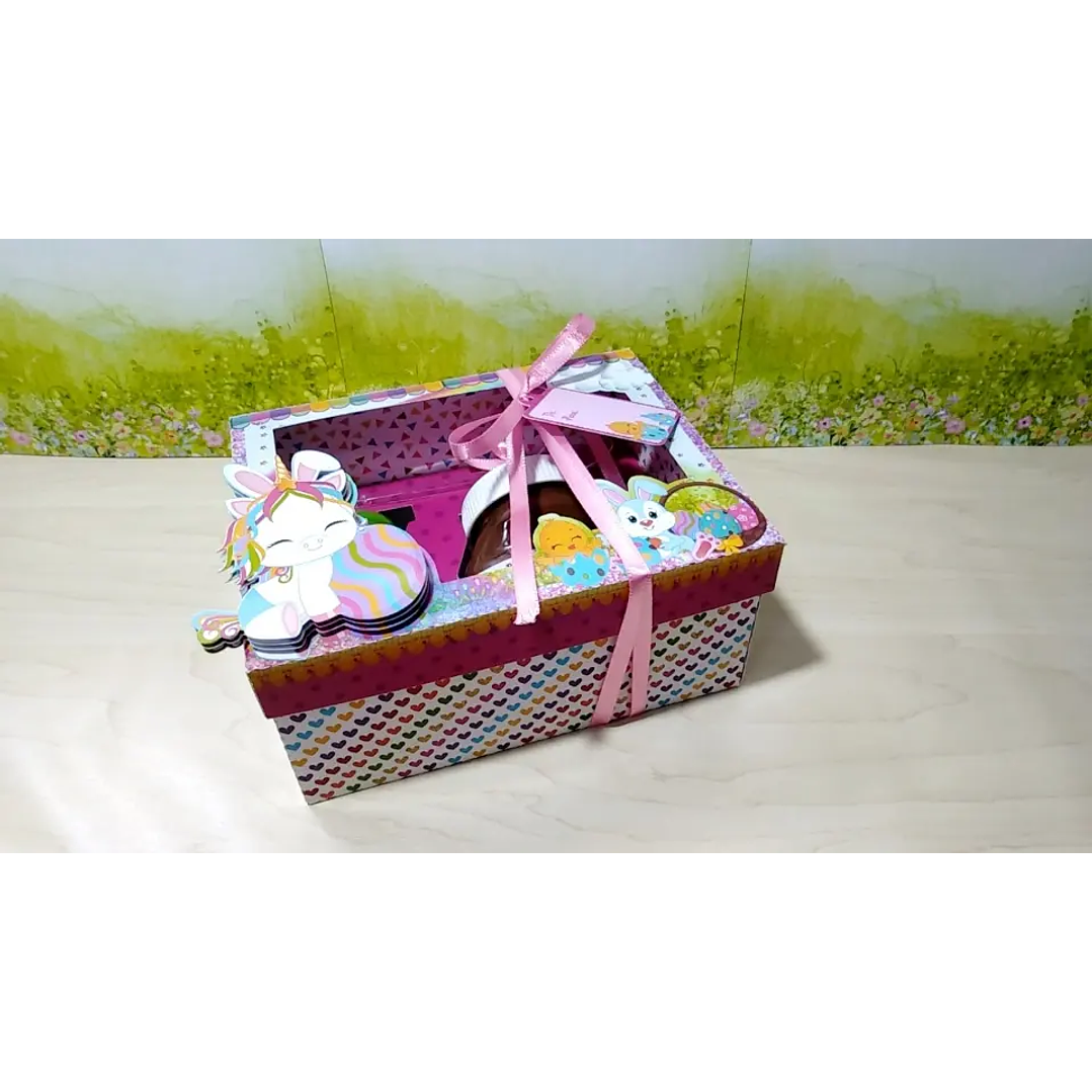 Arquivo de Corte Caixa Porta Ovo de Pascoa Unicórnio  1