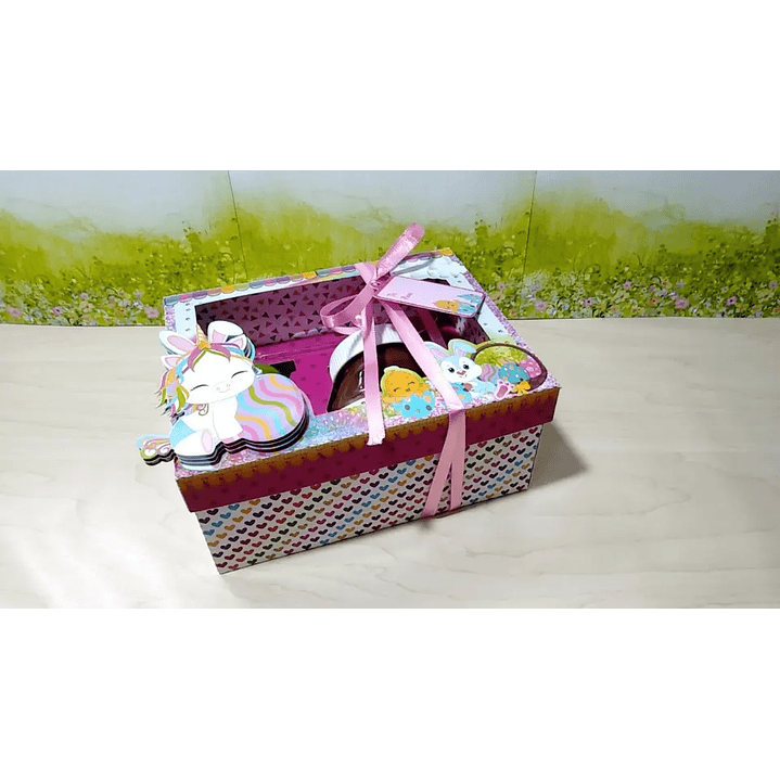 Arquivo de Corte Caixa Porta Ovo de Pascoa Unicórnio  1