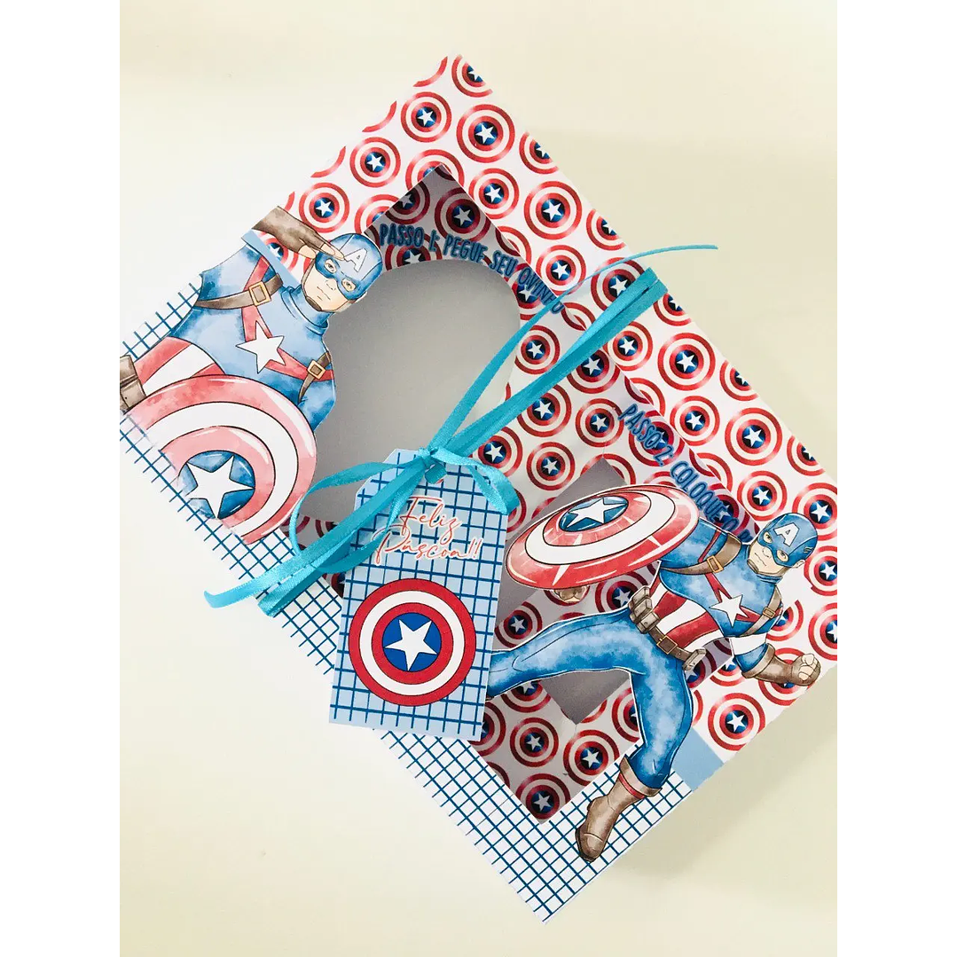 Arquivo de Corte Porta Ovo de Pascoa Capitão América 1