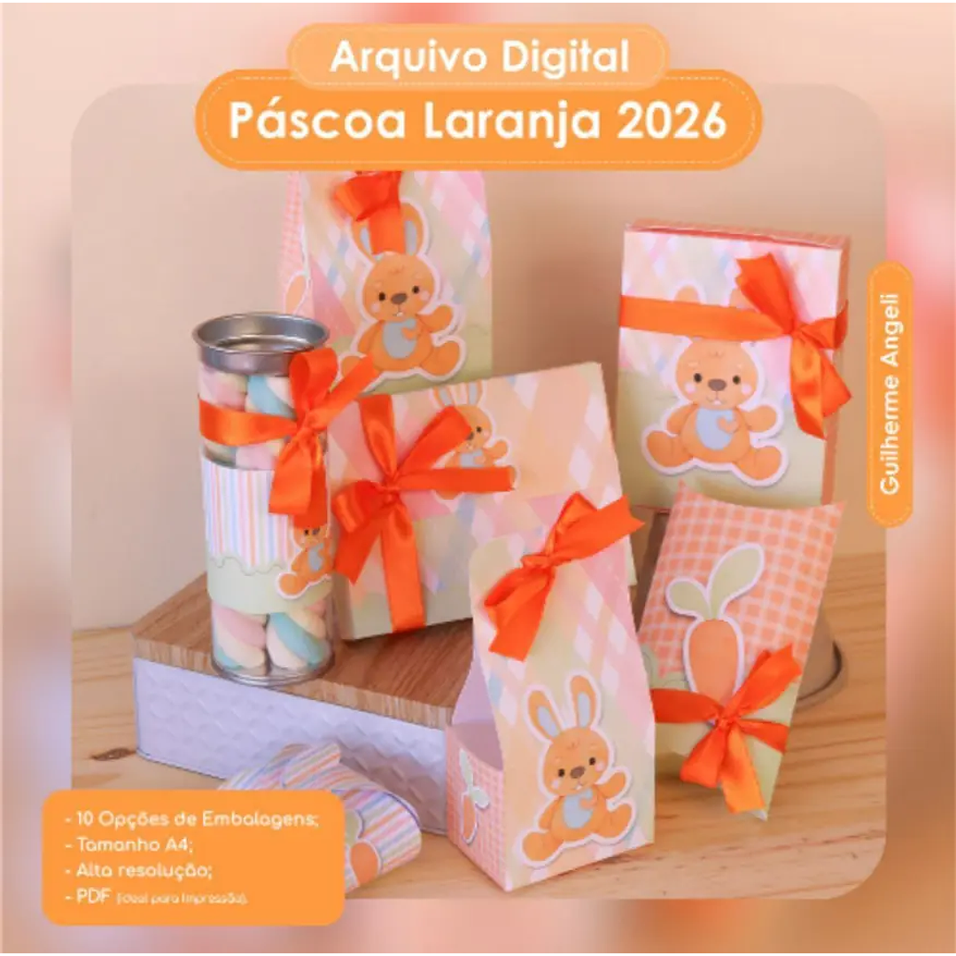 Arquivo de Corte Kit Páscoa Laranja  1