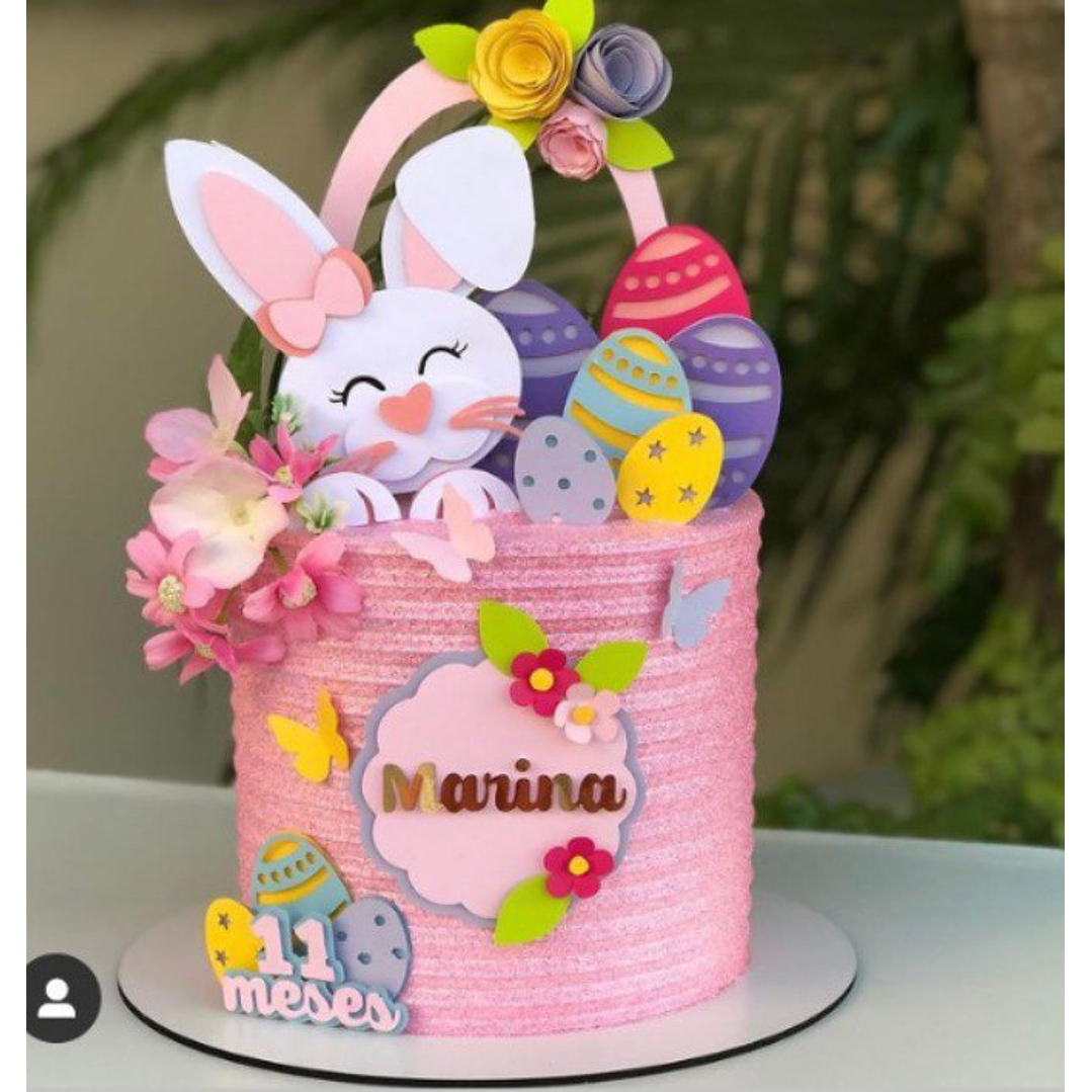 Arquivo de Corte Topo Coelhinha Páscoa (Leia a Descrição) 1