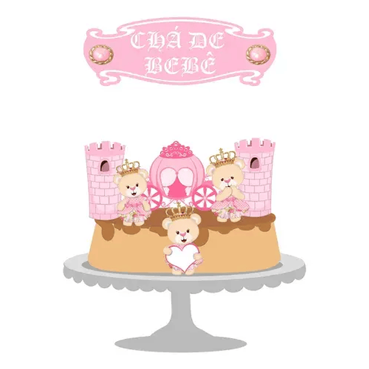 Arquivo de Corte Topo Ursinha Princesa (Leia a Descrição) 1