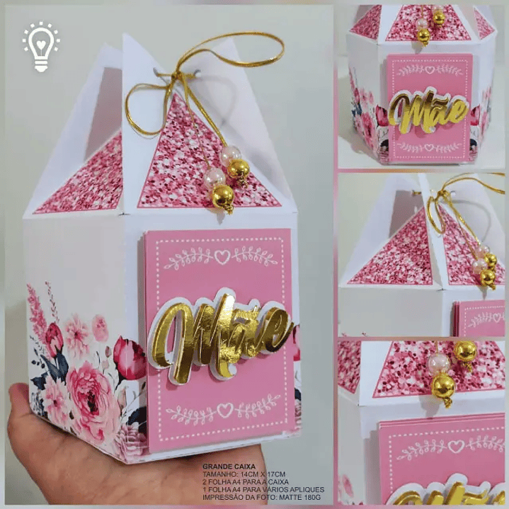 Arquivo de Corte Caixa Sacolinha Dia das Mães 1