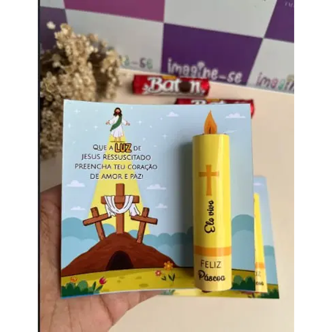 Arquivo de Corte Cartão adesivo baton de chocolate Páscoa (Leia a Descrição) 1