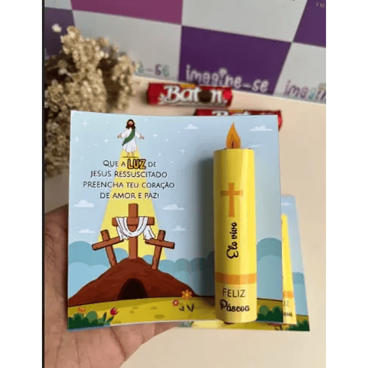 Arquivo de Corte Cartão adesivo baton de chocolate Páscoa (Leia a Descrição) 1