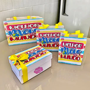 Arquivo de Corte Caixa e Sacola Dia das Mães (Leia a Descrição)