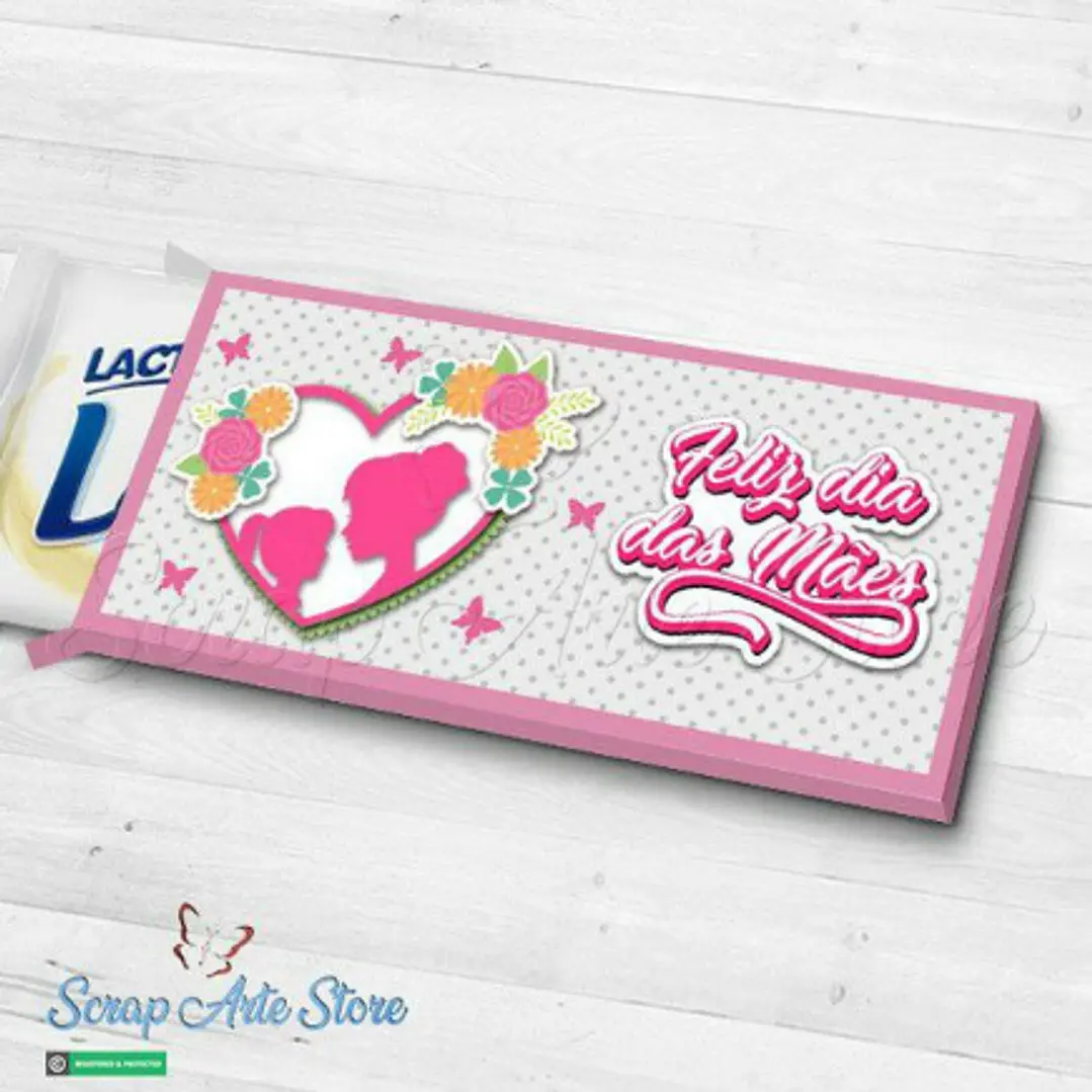 Arquivo de Corte Caixa Barra de Chocolate Dia das Mães (Leia a Descrição) 1
