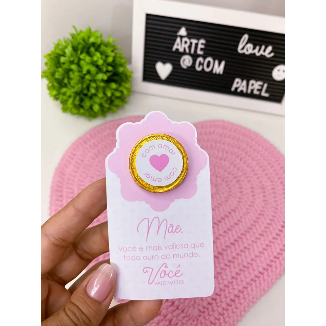Arquivo de Corte Card Moeda de Chocolate Com Amor Dia das Mães (Leia a Descrição) 1