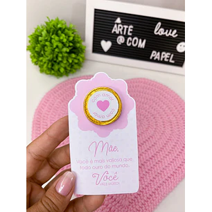 Arquivo de Corte Card Moeda de Chocolate Com Amor Dia das Mães (Leia a Descrição)