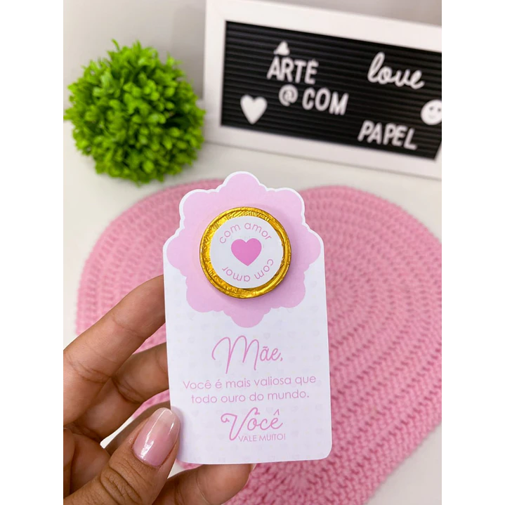 Arquivo de Corte Card Moeda de Chocolate Com Amor Dia das Mães (Leia a Descrição) 1