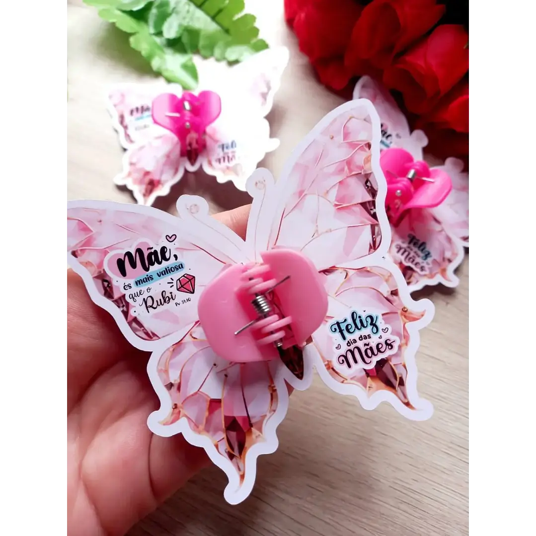 Arquivo de Corte  Prendedor  Borboleta Rosa  Dia das Mães (Leia a Descrição) 1