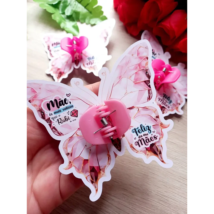 Arquivo de Corte  Prendedor  Borboleta Rosa  Dia das Mães (Leia a Descrição) 1