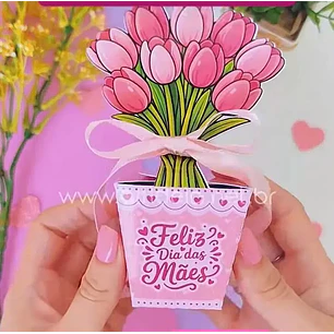 Arquivo de Corte Caixa Tulipa Dia das Mães (Leia a Descrição)