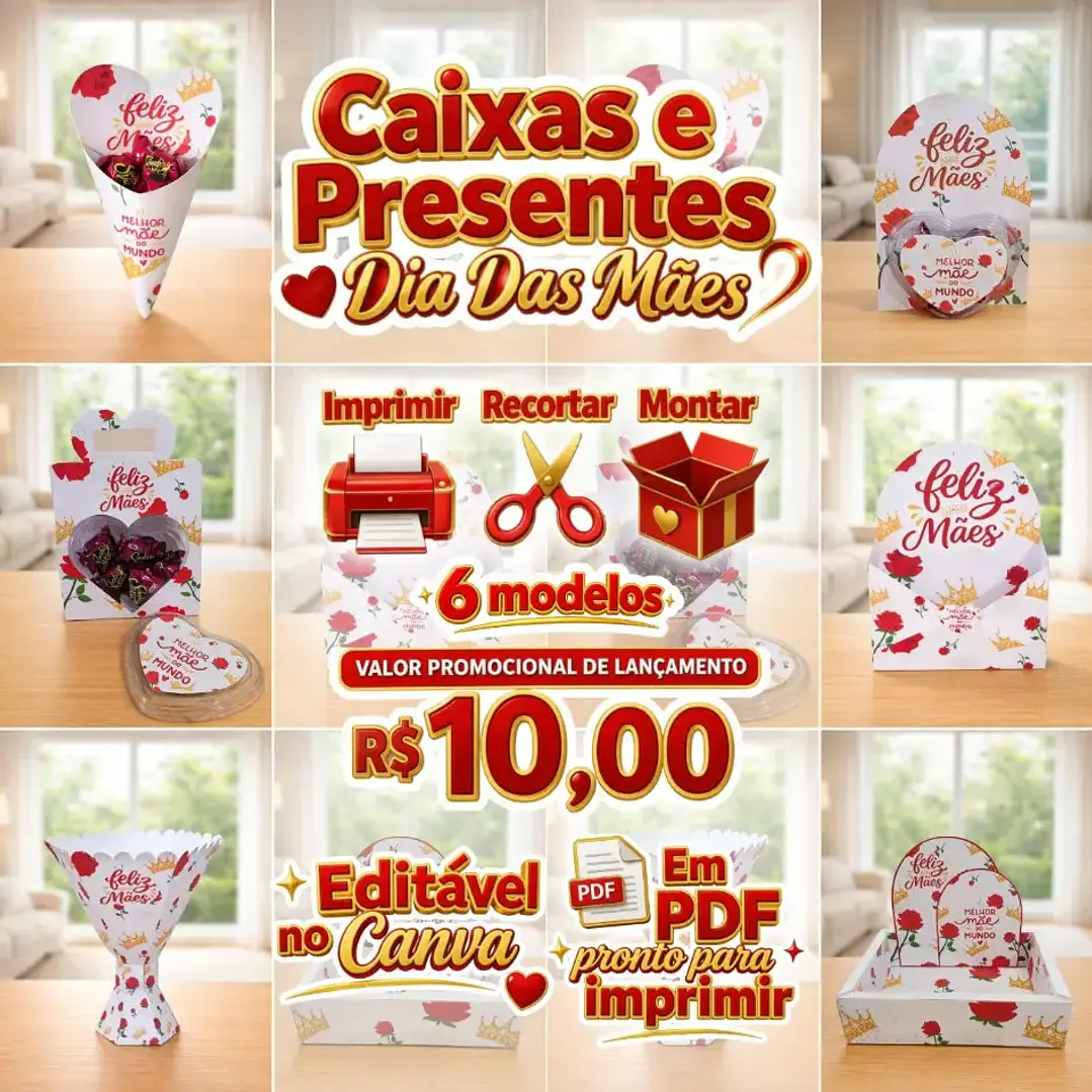 Arquivo de Corte Caixa Presente Dia das Mães (Leia a Descrição) 1
