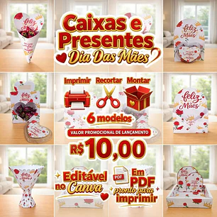 Arquivo de Corte Caixa Presente Dia das Mães (Leia a Descrição)