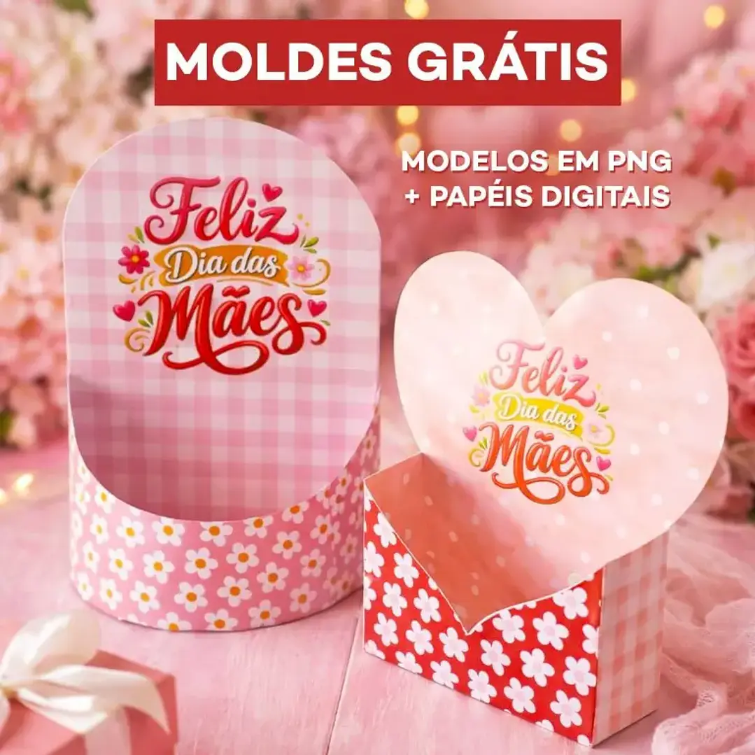 Arquivo de Corte Caixa Coração e Envelope Dia das Mães (Leia a Descrição) 1