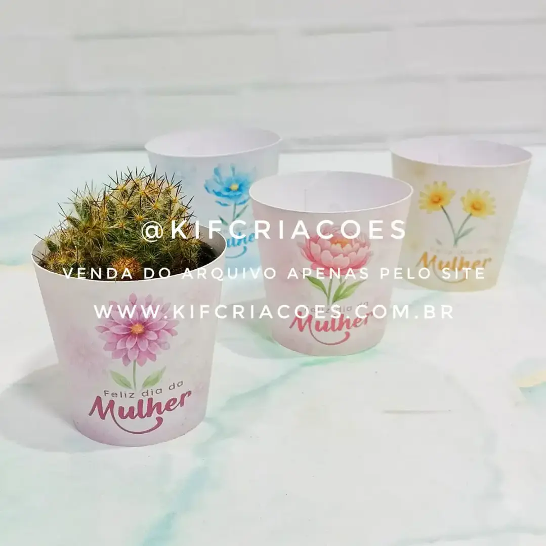 Arquivo de Corte Porta Cacto Dia das Mães (Leia a Descrição) 1