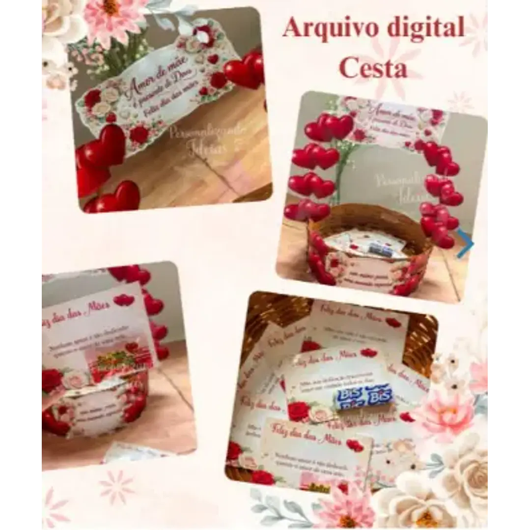 Arquivo de Corte Cesta Dia das Mães (Leia a Descrição) 1