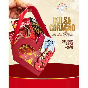 Arquivo de Corte Bolsa Coração Dia das Mães (Leia a Descrição)
