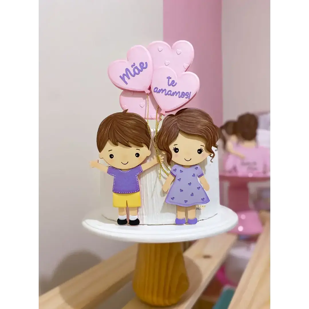 Arquivo de Corte Topo Irmãos Com Balão Dia das Mães (Leia a Descrição) 1