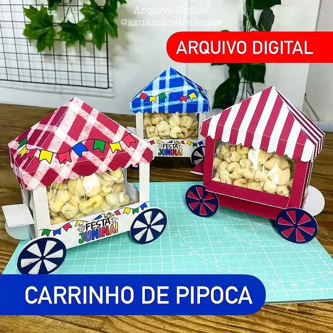 Arquivo de Corte Festa Junina Carrinho de Pipoca (Leia a Descrição) 1