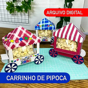 Arquivo de Corte Festa Junina Carrinho de Pipoca (Leia a Descrição)