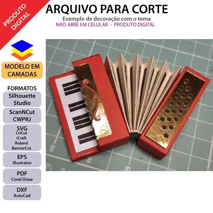 Arquivo de Corte Festa Junina Sanfona  (Leia a Descrição) 1