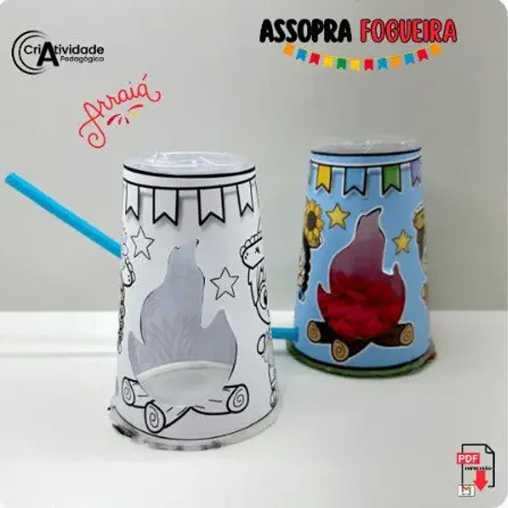 Arquivo de Corte Festa Junina Assopra Fogueira (Leia a Descrição) 1