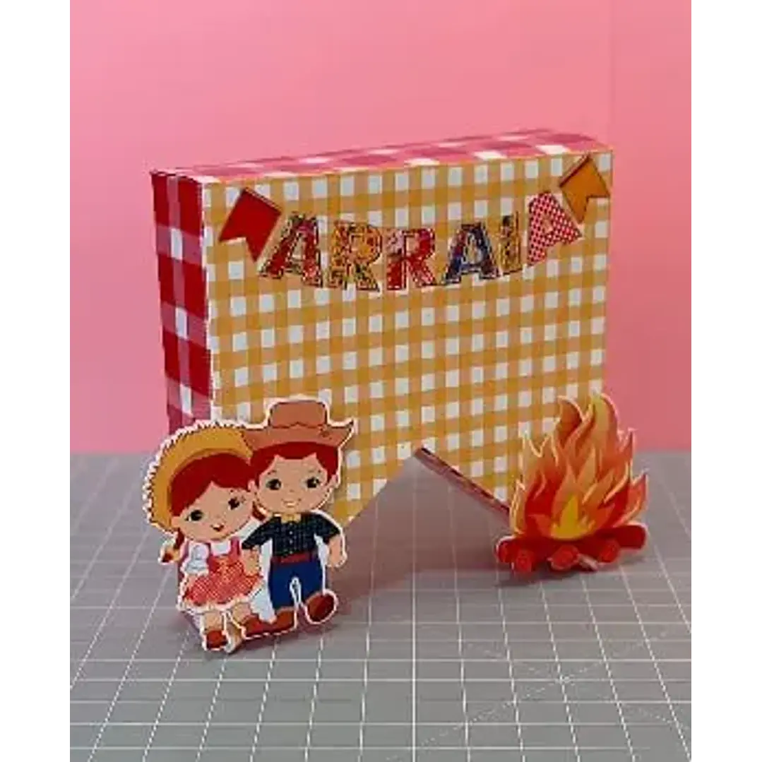 Arquivo de Corte Festa Junina Caixa Bandeirinha (Leia a Descrição) 1