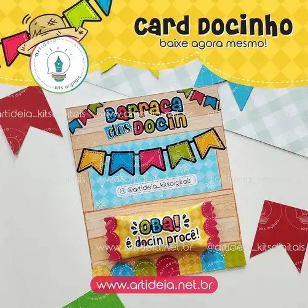 Arquivo de Corte Card Docinho Festa Junina (Leia a Descrição) 1