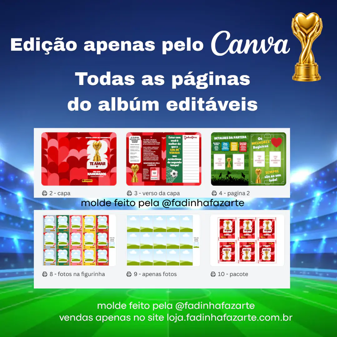 Arquivo de Corte Álbum da Copa do Mundo Dia dos Namorados (Leia a Descrição) 3