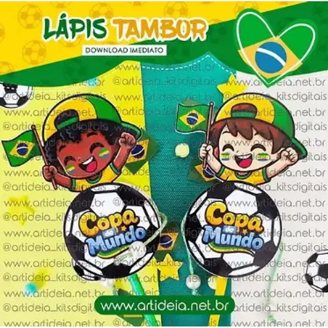 Arquivo de Corte Tambor de Lápis Copa do Mundo (Leia a Descrição) 1