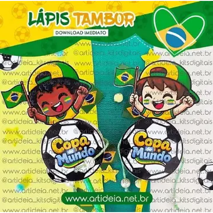 Arquivo de Corte Tambor de Lápis Copa do Mundo (Leia a Descrição) 1