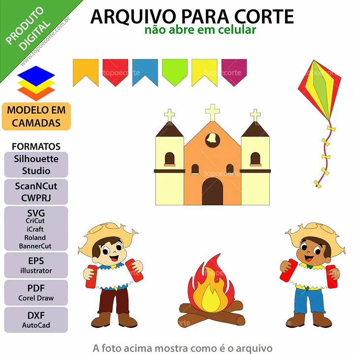 Arquivo de Corte Topo Festa Junina (Leia a Descrição) 1