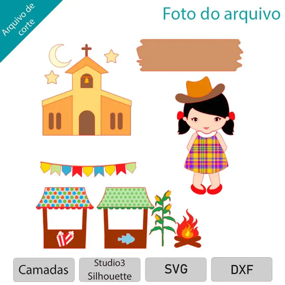Arquivo de Corte Topo Festa Junina (Leia a Descrição) 1