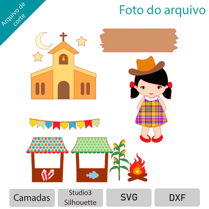 Arquivo de Corte Topo Festa Junina (Leia a Descrição) 1